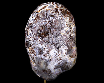 Nicedony 7.5" Blue Chalcedony Hand Carved Skull Sculpture - View 5