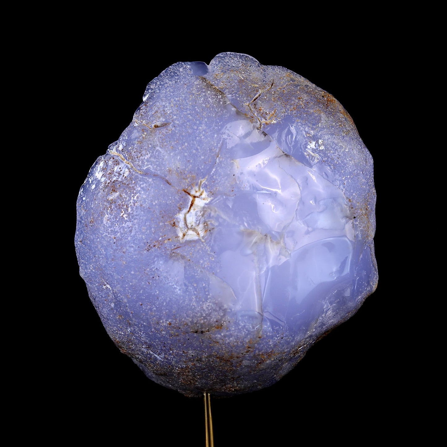 Nicedony 7.5" Blue Chalcedony Hand Carved Skull Sculpture - View 6