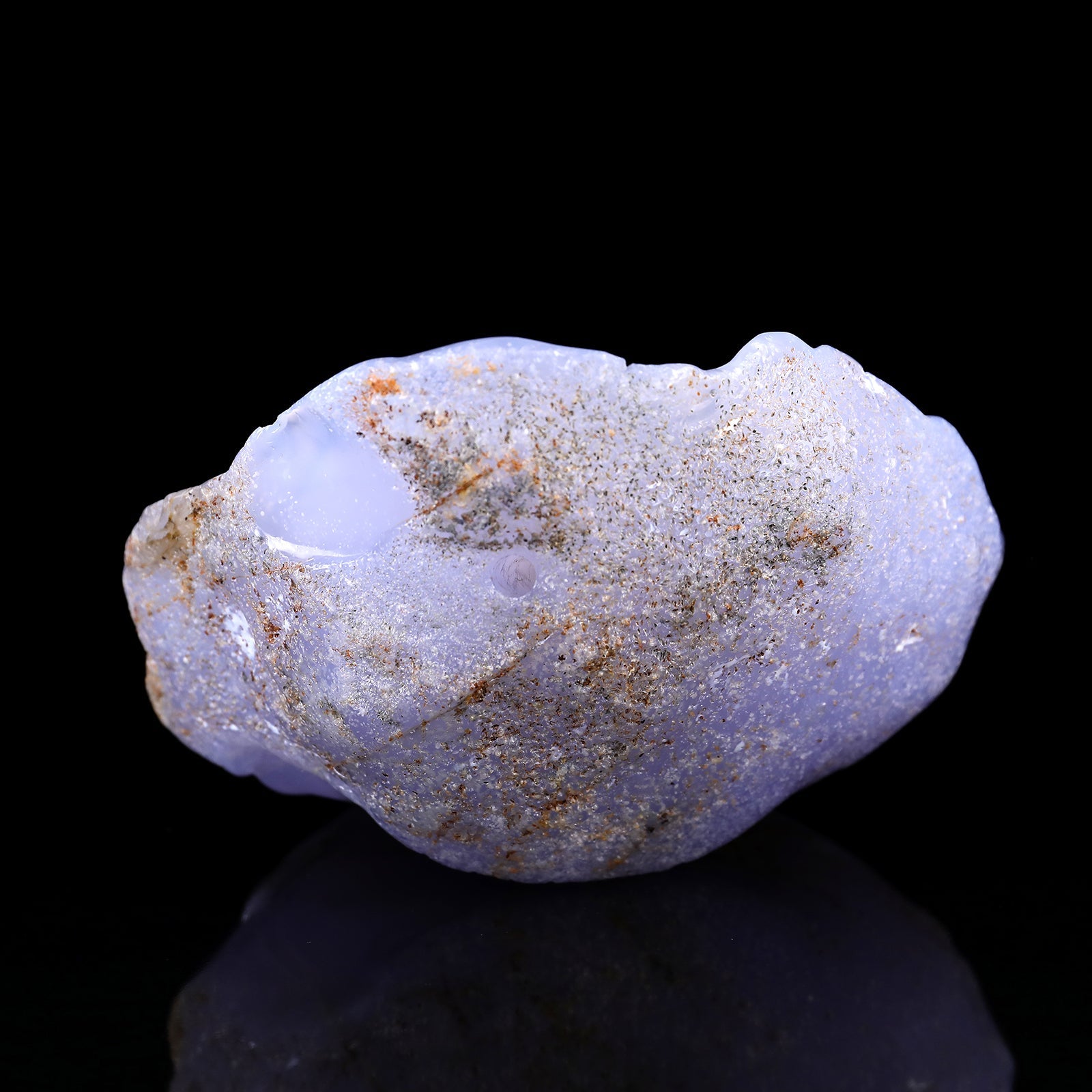 Nicedony 7.5" Blue Chalcedony Hand Carved Skull Sculpture - View 8