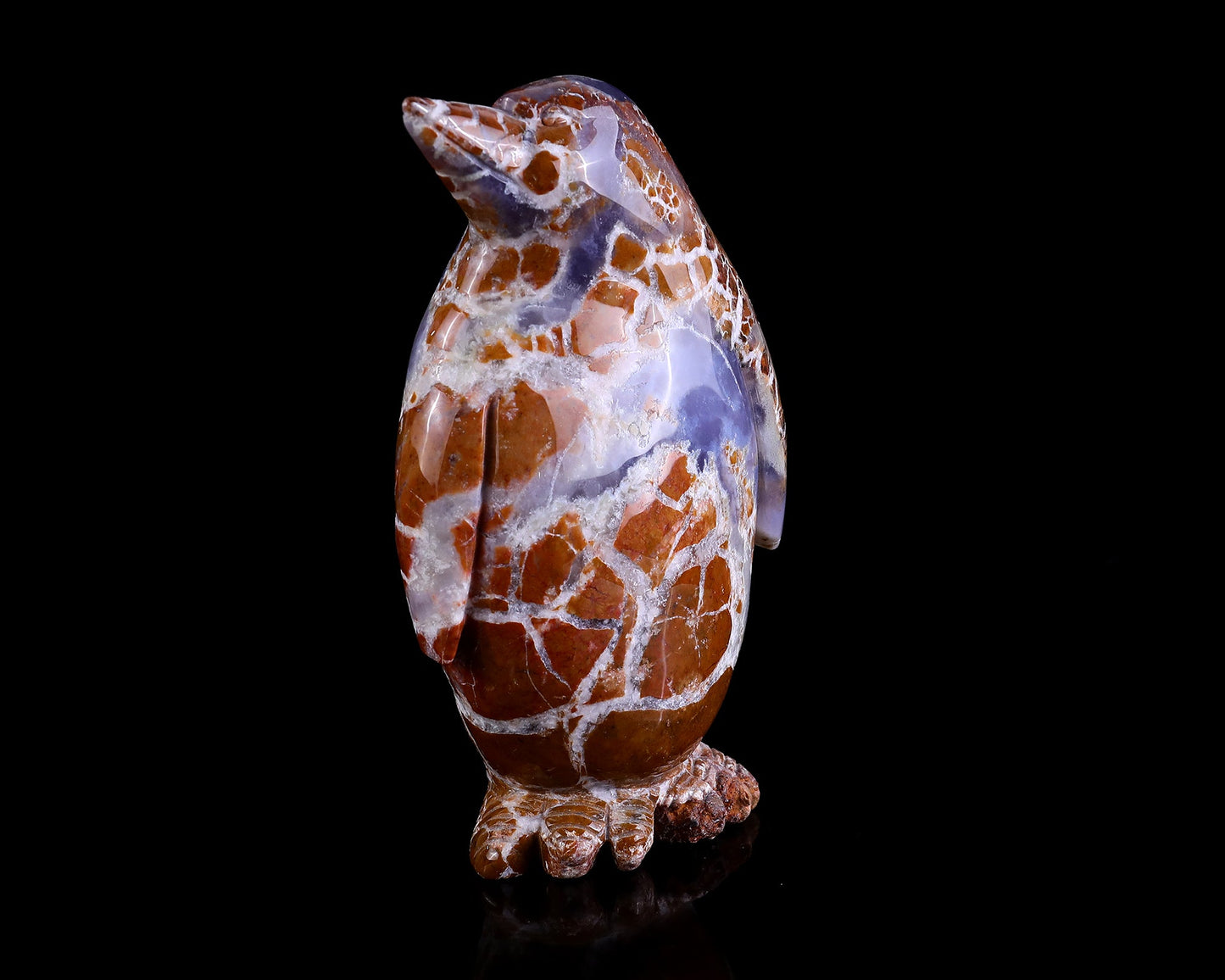 Nicedony 7.5" Chalcedony Hand Carved Crystal Penguin Sculpture - View 2