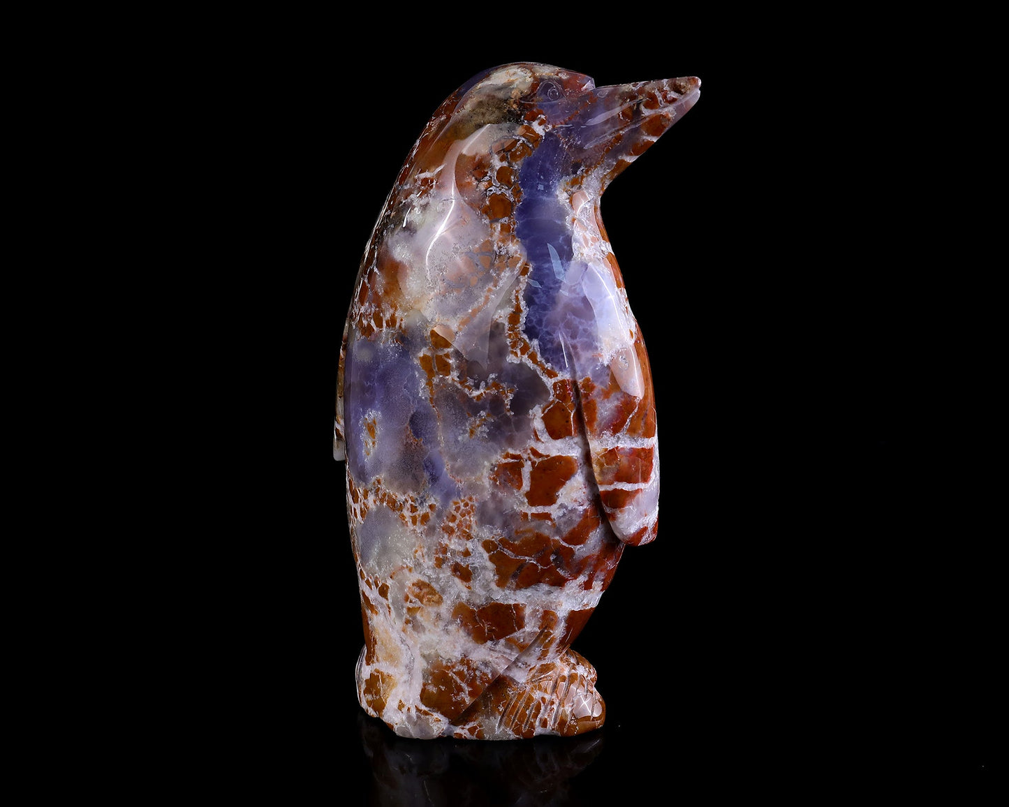 Nicedony 7.5" Chalcedony Hand Carved Crystal Penguin Sculpture - View 4