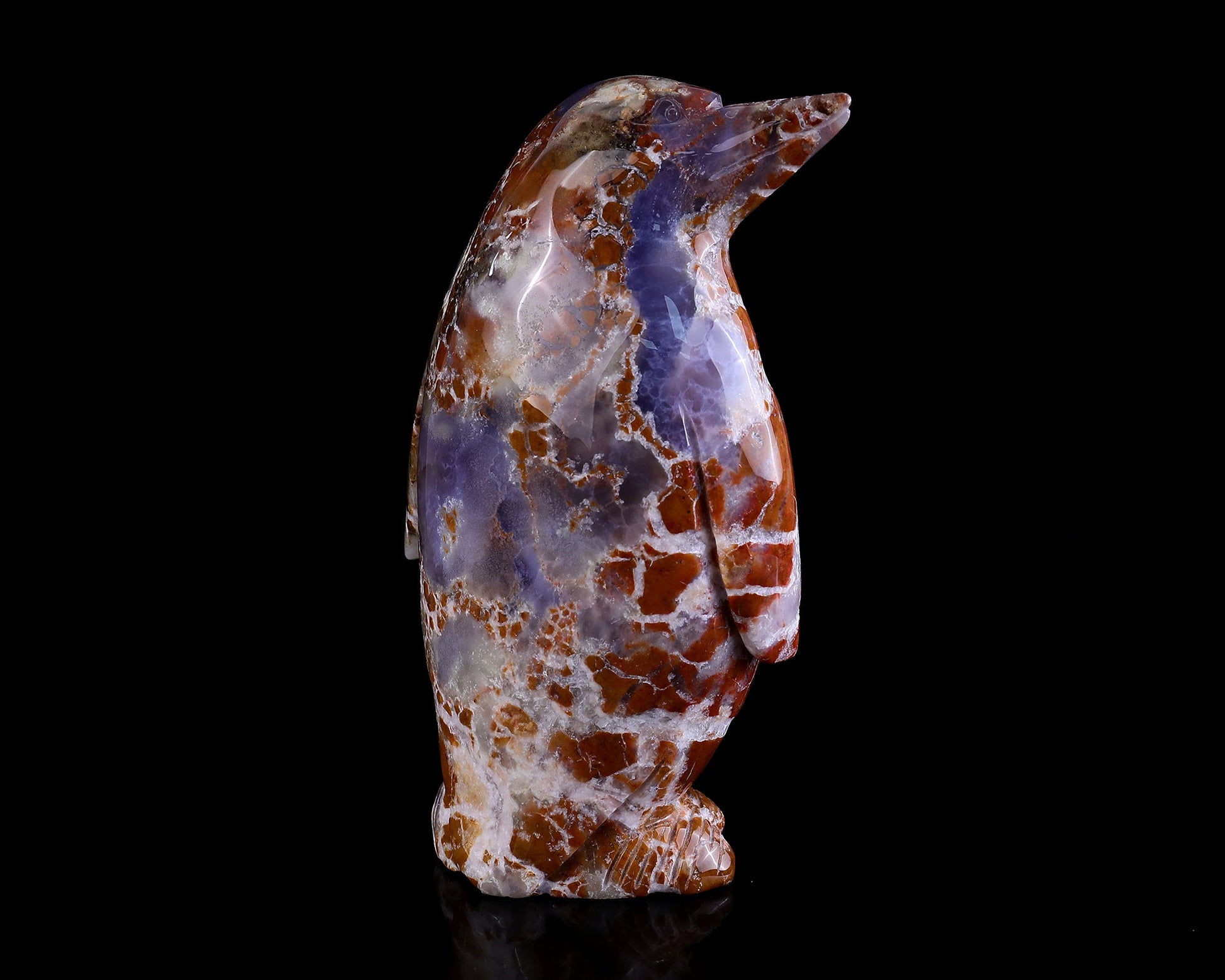 Nicedony 7.5" Chalcedony Hand Carved Crystal Penguin Sculpture - View 4