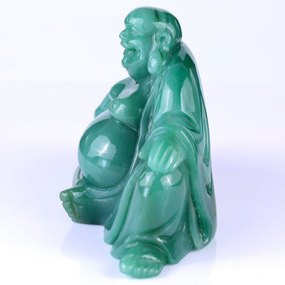 Nicedony 7.5" Green Aventurine Hand Carved Crystal Buddha Sculpture - View 4