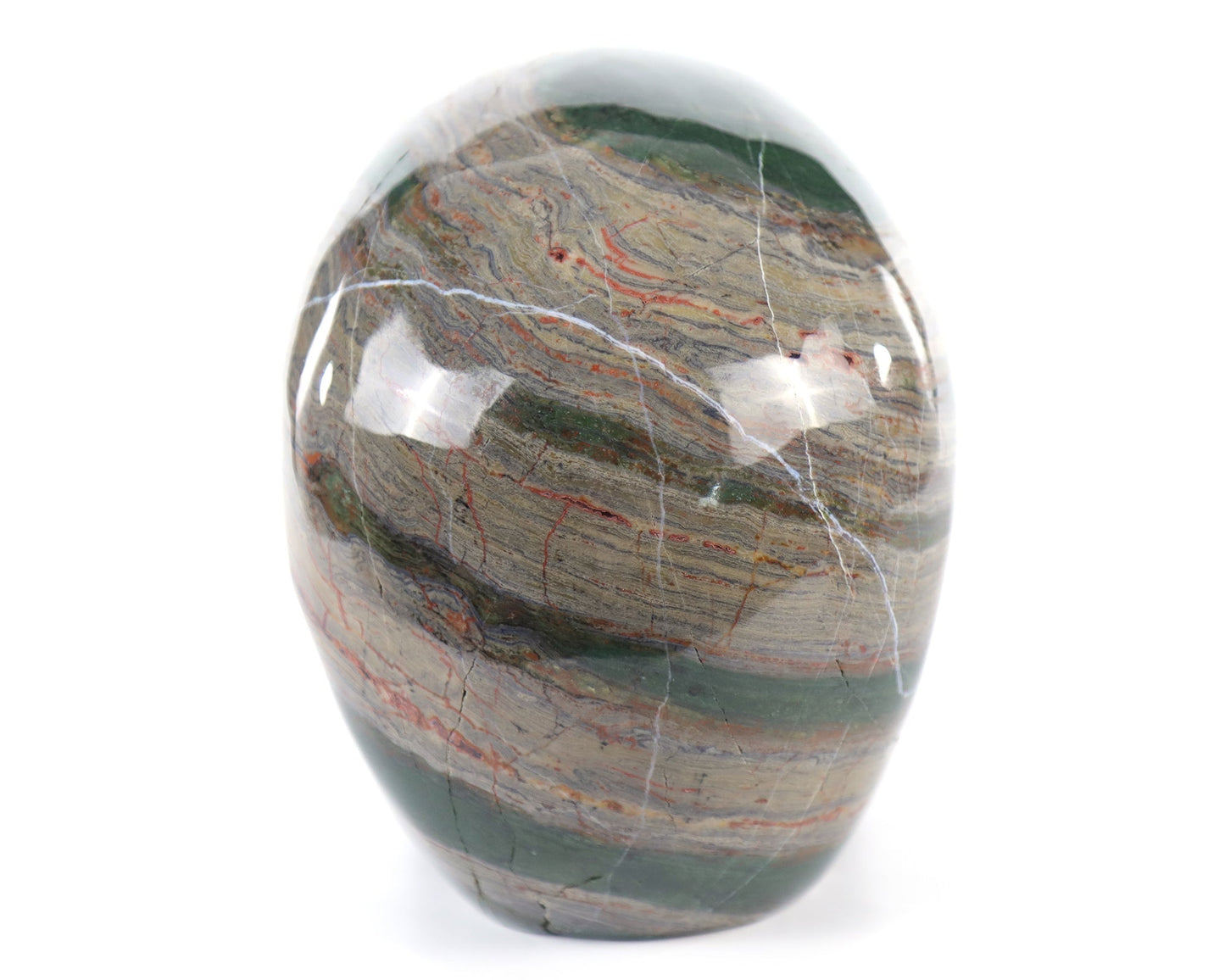 Nicedony 7.6" Colorful Threads Jasper Hand Carved Realistic Skull - View 10