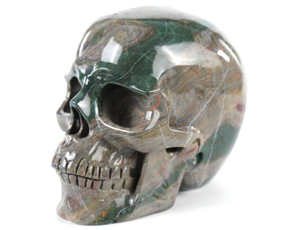 Nicedony 7.6" Colorful Threads Jasper Hand Carved Realistic Skull - View 6