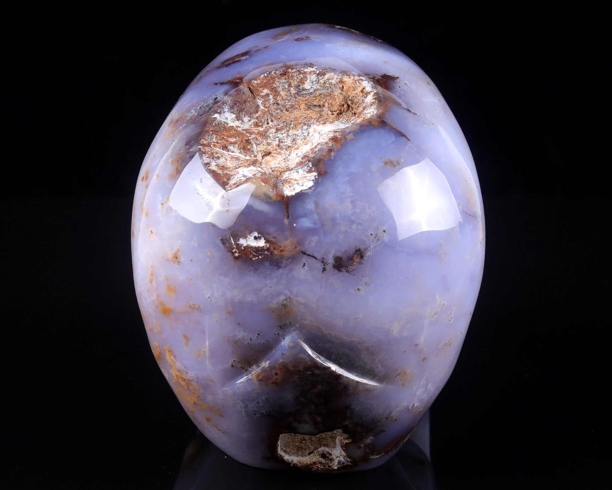 Nicedony 7.7" Blue Chalcedony Hand Carved Realistic Skull Sculpture - View 4