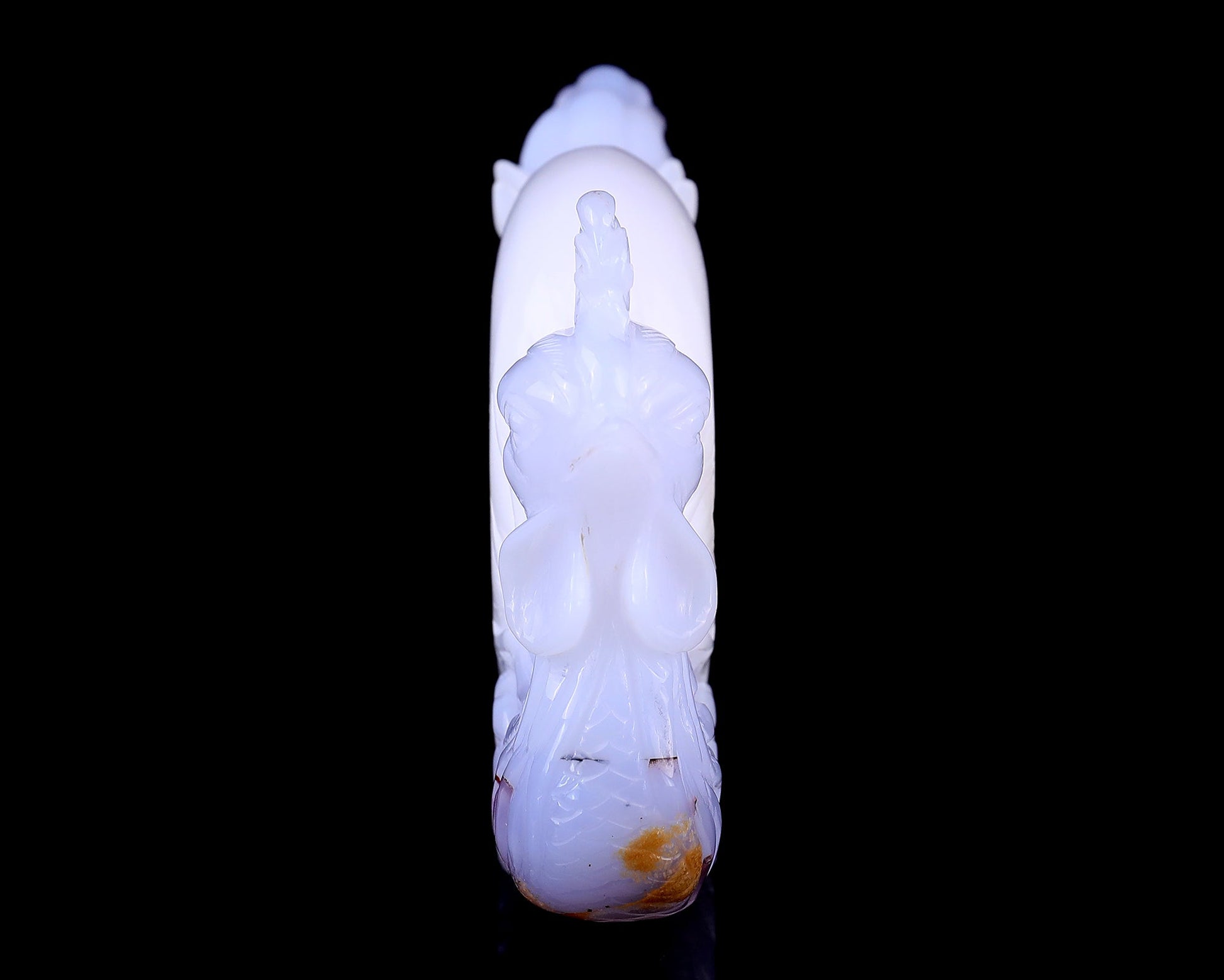 Nicedony 7.8" Amazing Blue Chalcedony Hand Carved Dragon and Phoenix - View 6