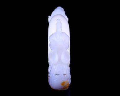 Nicedony 7.8" Amazing Blue Chalcedony Hand Carved Dragon and Phoenix - View 6