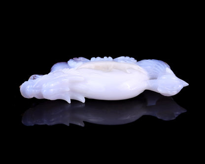 Nicedony 7.8" Amazing Blue Chalcedony Hand Carved Dragon and Phoenix - View 9