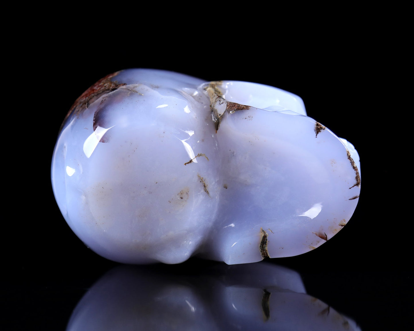 Nicedony 7.9" Blue Chalcedony Hand Carved Huge Realistic Skull - View 10
