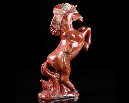 Nicedony 7.9" Red Jasper Hand Carved Crystal Horse Sculpture - View 10