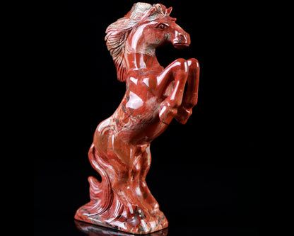 Nicedony 7.9" Red Jasper Hand Carved Crystal Horse Sculpture - View 5