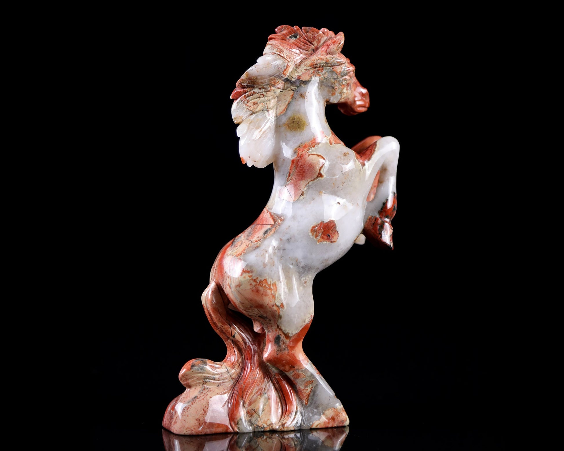 Nicedony 7.9" Red Jasper Hand Carved Crystal Horse Sculpture - View 23