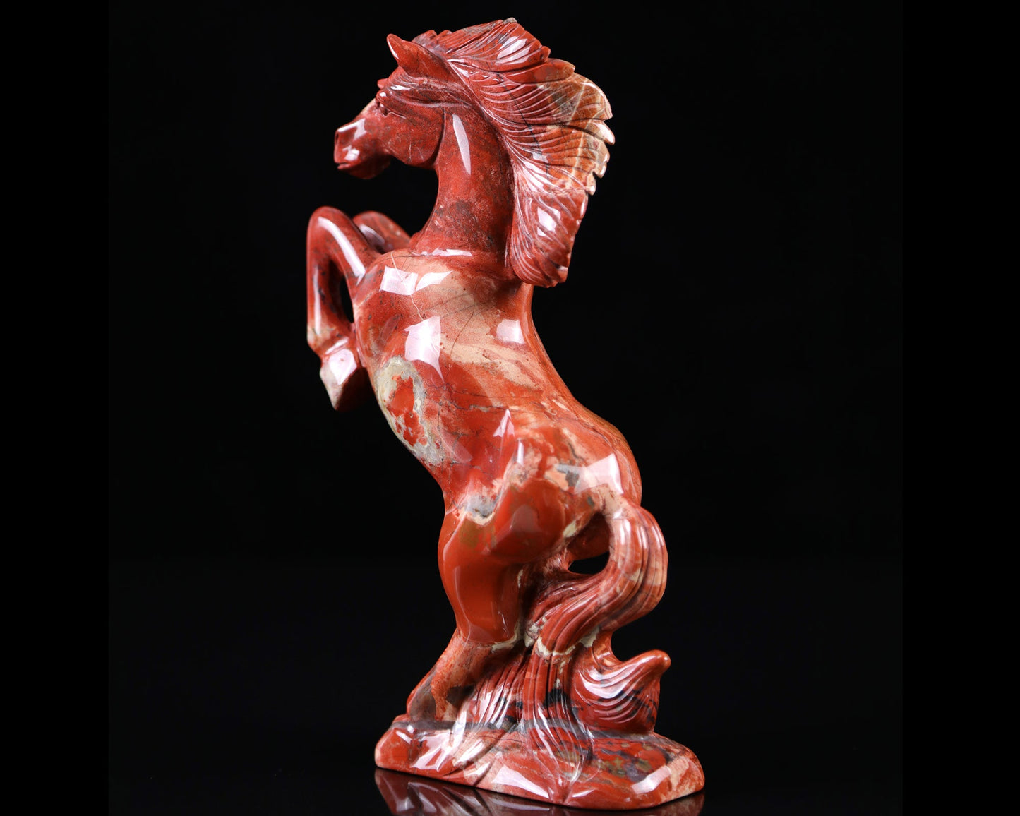 Nicedony 7.9" Red Jasper Hand Carved Crystal Horse Sculpture - View 8