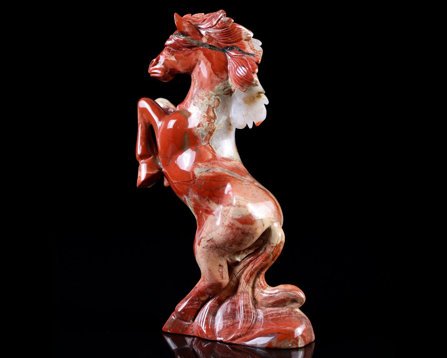 Nicedony 7.9" Red Jasper Hand Carved Crystal Horse Sculpture - View 17
