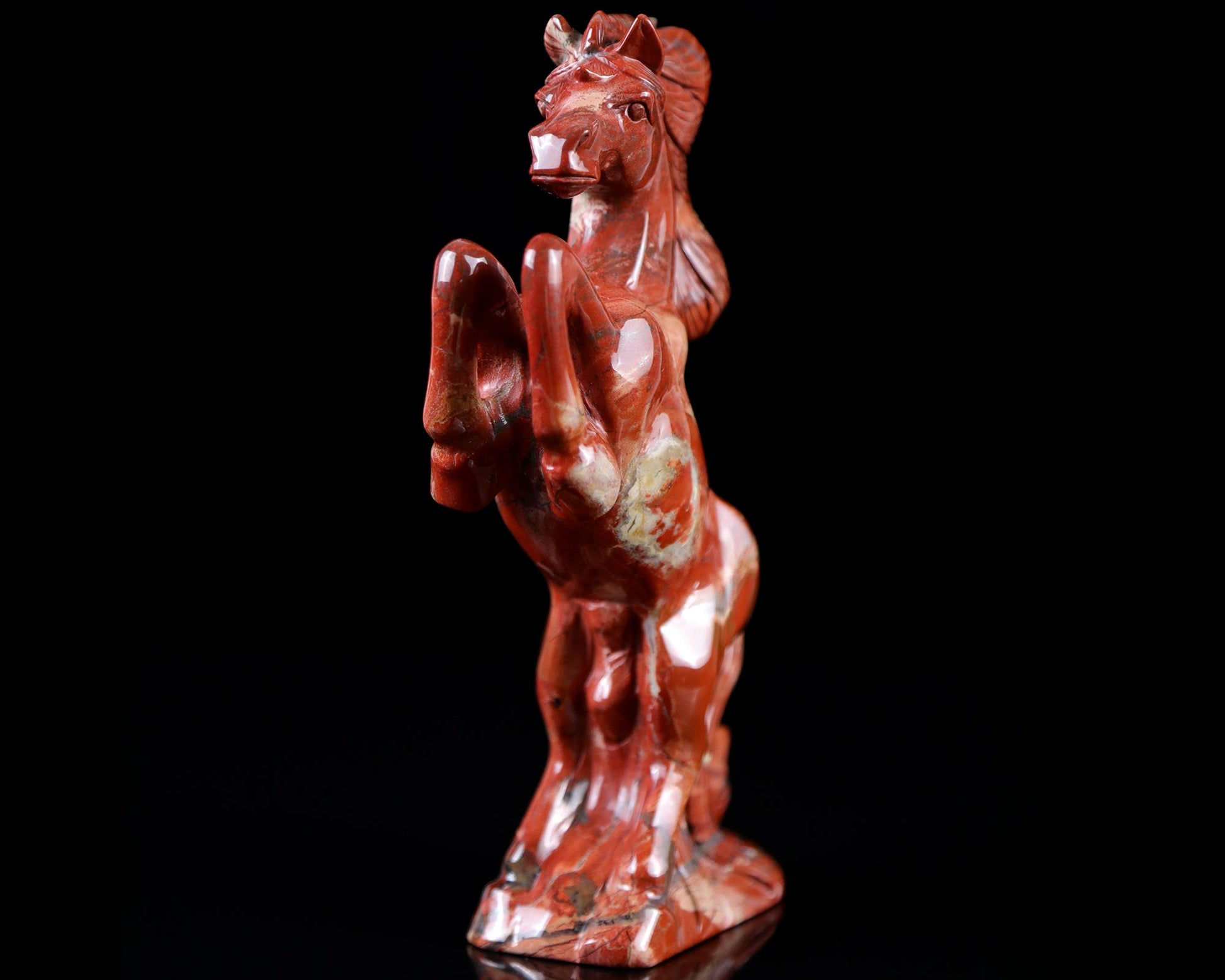 Nicedony 7.9" Red Jasper Hand Carved Crystal Horse Sculpture - View 13