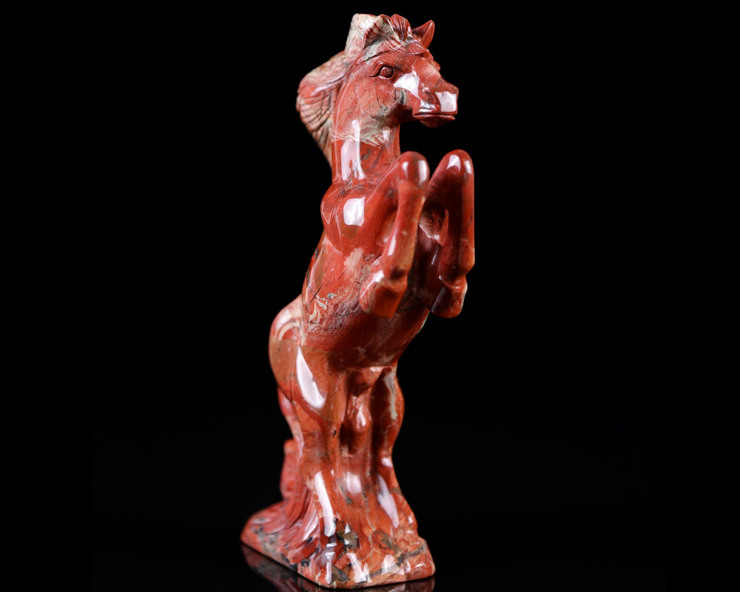 Nicedony 7.9" Red Jasper Hand Carved Crystal Horse Sculpture - View 4