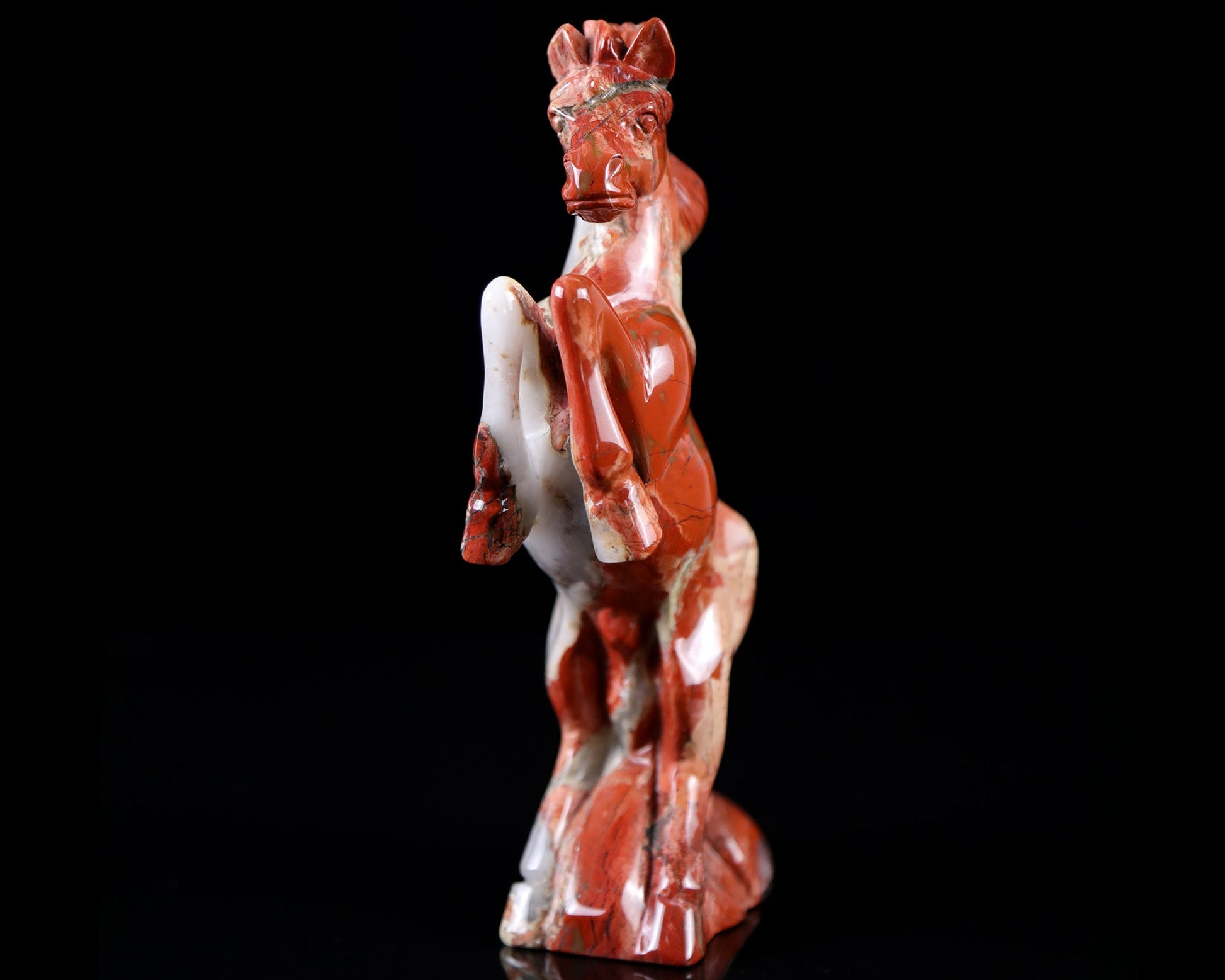 Nicedony 7.9" Red Jasper Hand Carved Crystal Horse Sculpture - View 19