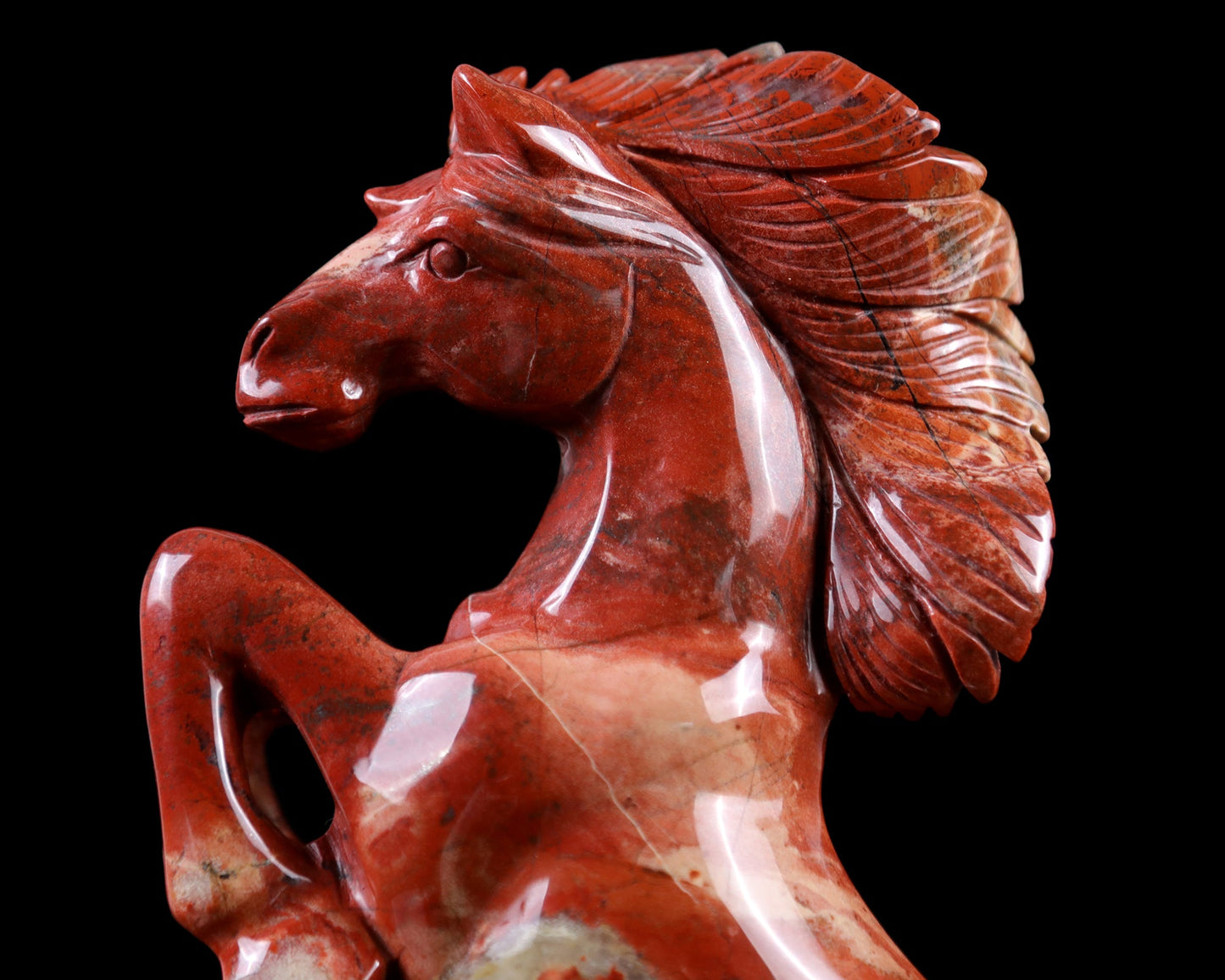 Nicedony 7.9" Red Jasper Hand Carved Crystal Horse Sculpture - View 7