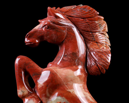 Nicedony 7.9" Red Jasper Hand Carved Crystal Horse Sculpture - View 7