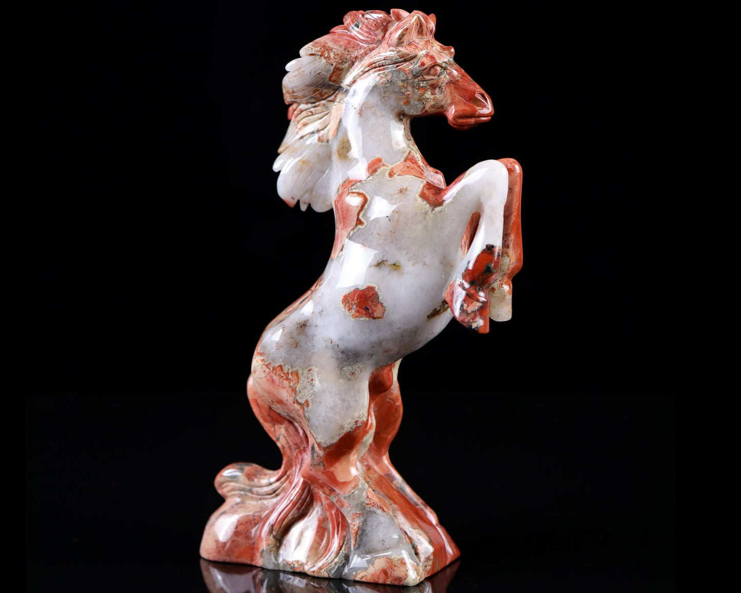 Nicedony 7.9" Red Jasper Hand Carved Crystal Horse Sculpture - View 21