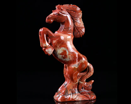 Nicedony 7.9" Red Jasper Hand Carved Crystal Horse Sculpture - View 9