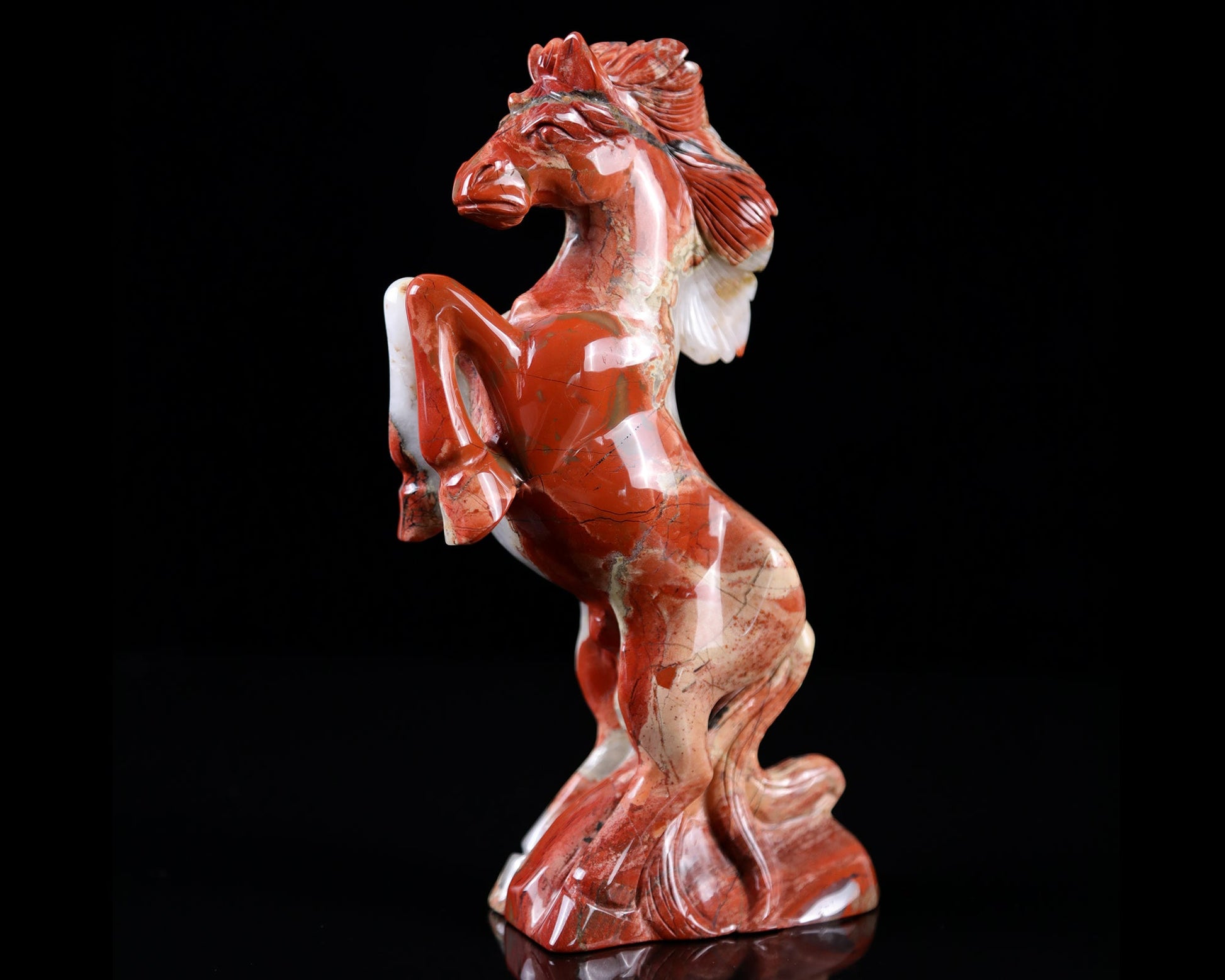 Nicedony 7.9" Red Jasper Hand Carved Crystal Horse Sculpture - View 15