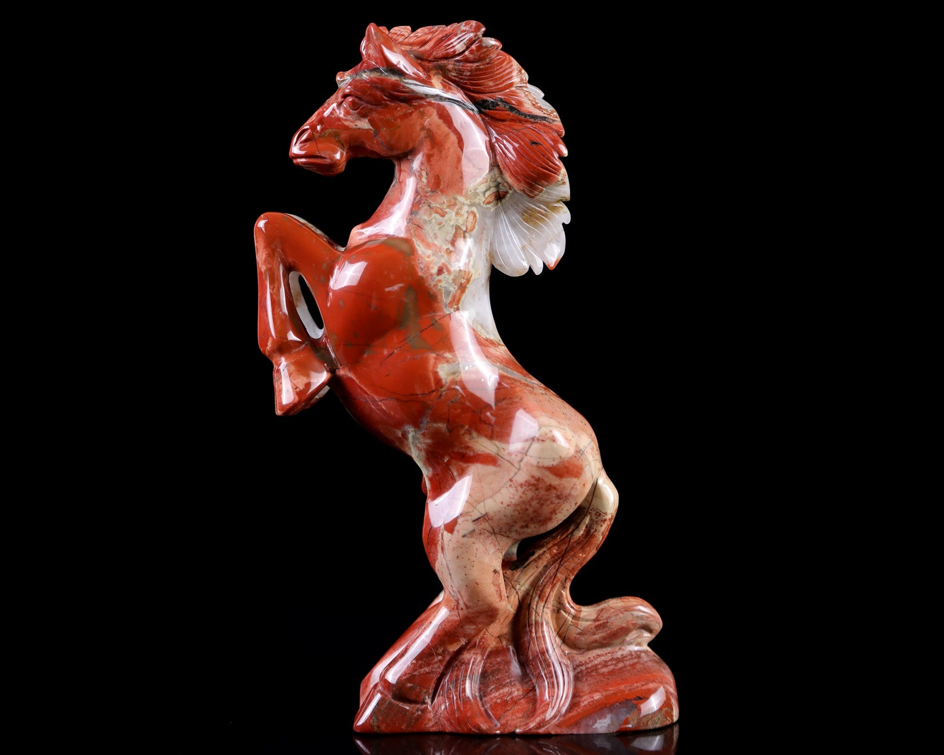 Nicedony 7.9" Red Jasper Hand Carved Crystal Horse Sculpture - View 16