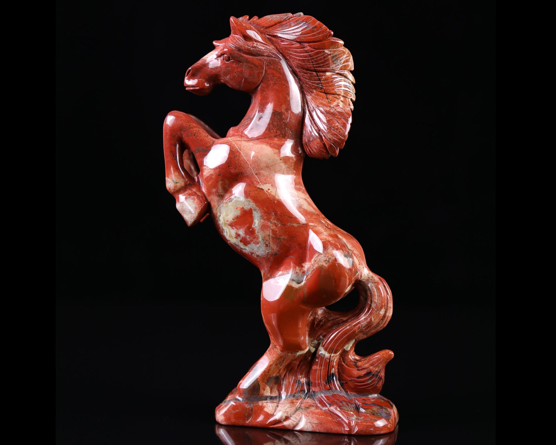 Nicedony 7.9" Red Jasper Hand Carved Crystal Horse Sculpture - View 14