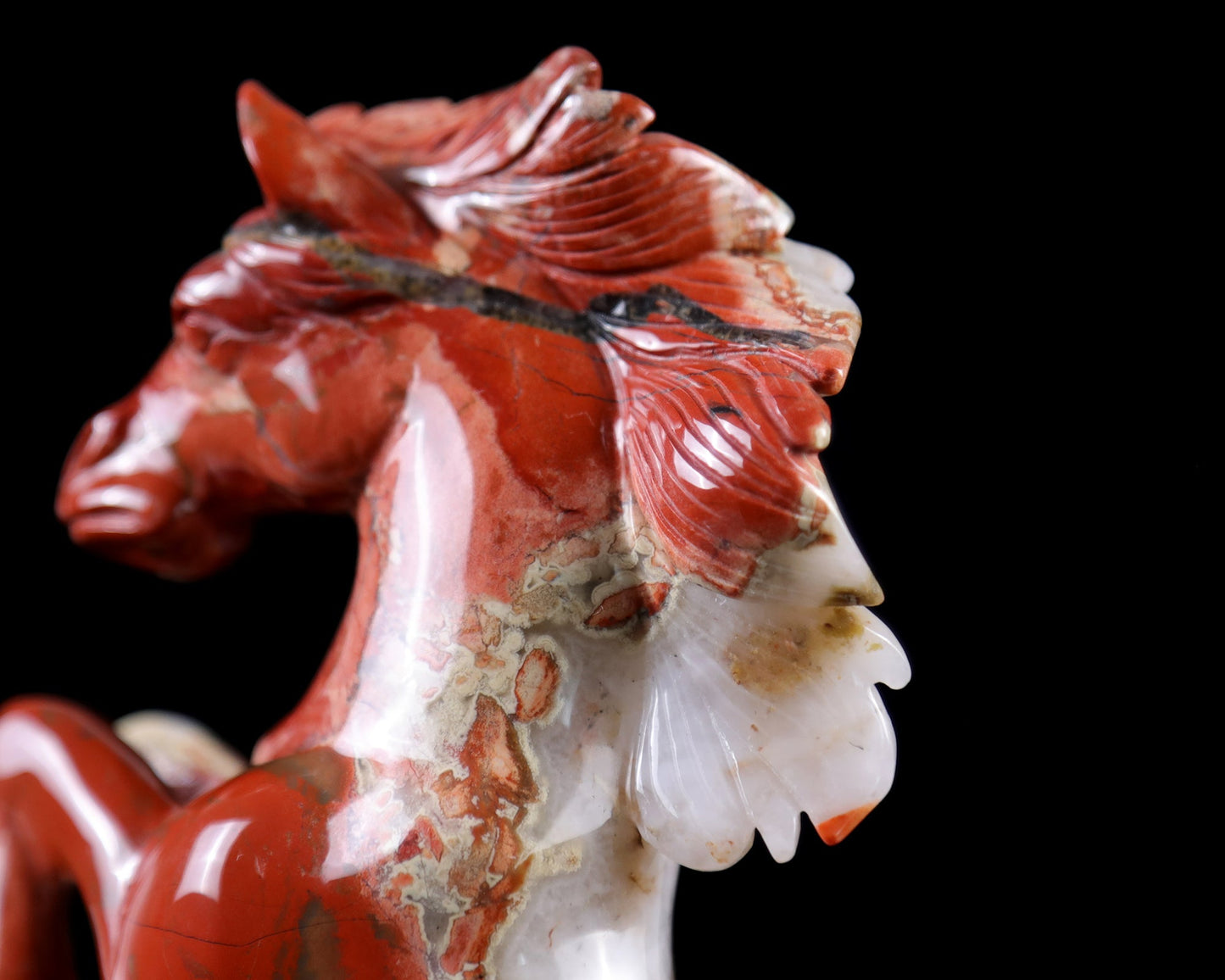 Nicedony 7.9" Red Jasper Hand Carved Crystal Horse Sculpture - View 18