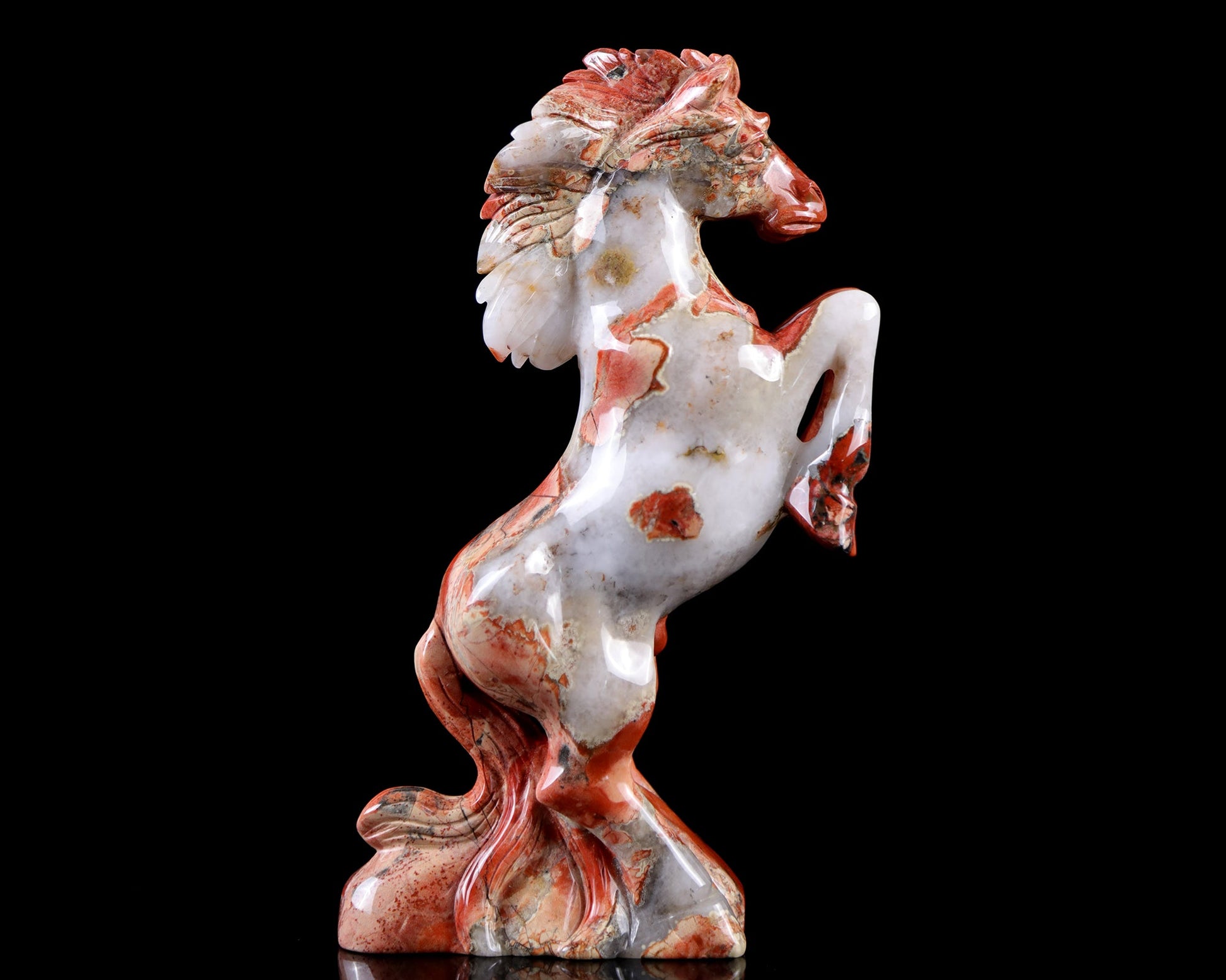 Nicedony 7.9" Red Jasper Hand Carved Crystal Horse Sculpture - View 22
