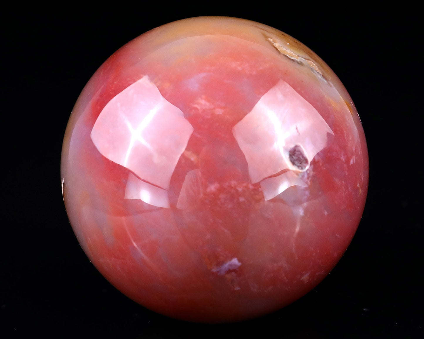 Nicedony 70mm Chalcedony Hand Carved Crystal Sphere