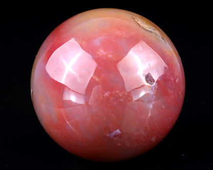 Nicedony 70mm Chalcedony Hand Carved Crystal Sphere