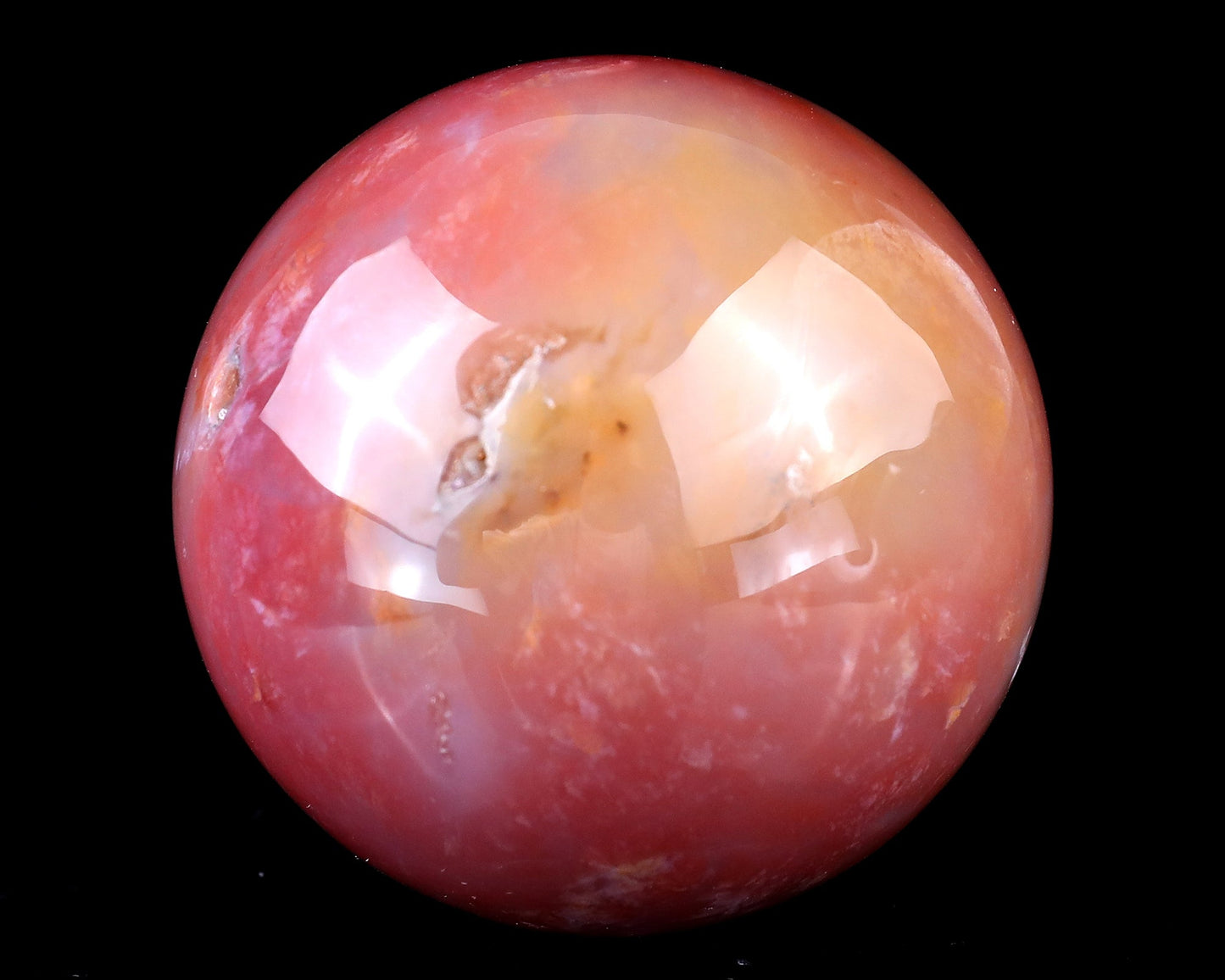Nicedony 70mm Chalcedony Hand Carved Crystal Sphere - View 2