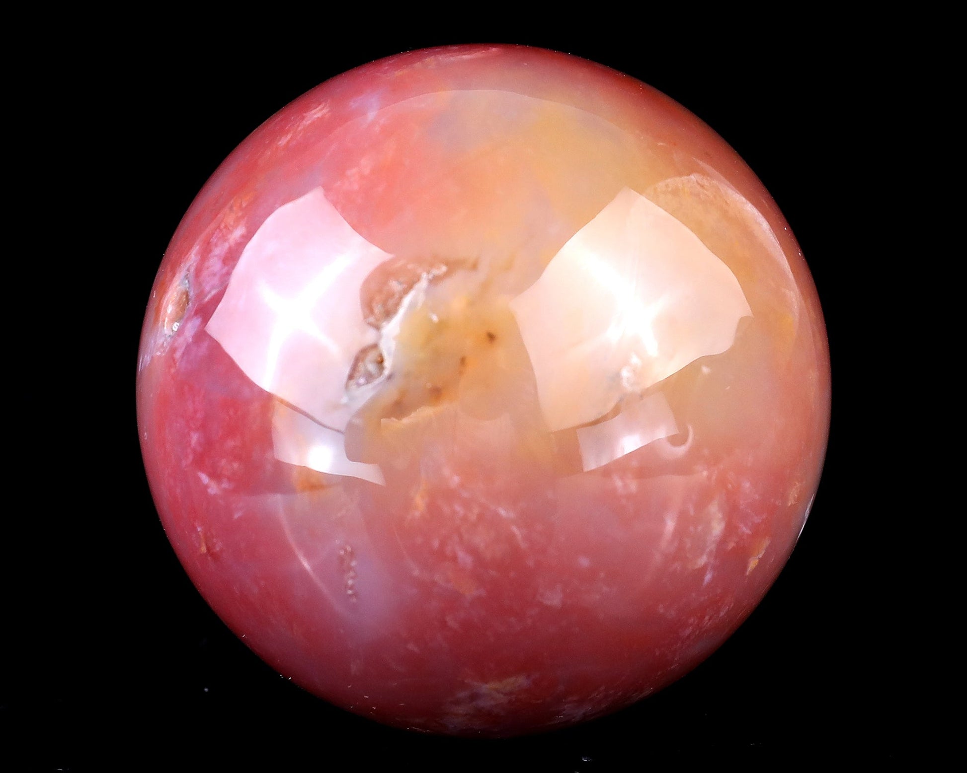 Nicedony 70mm Chalcedony Hand Carved Crystal Sphere - View 2