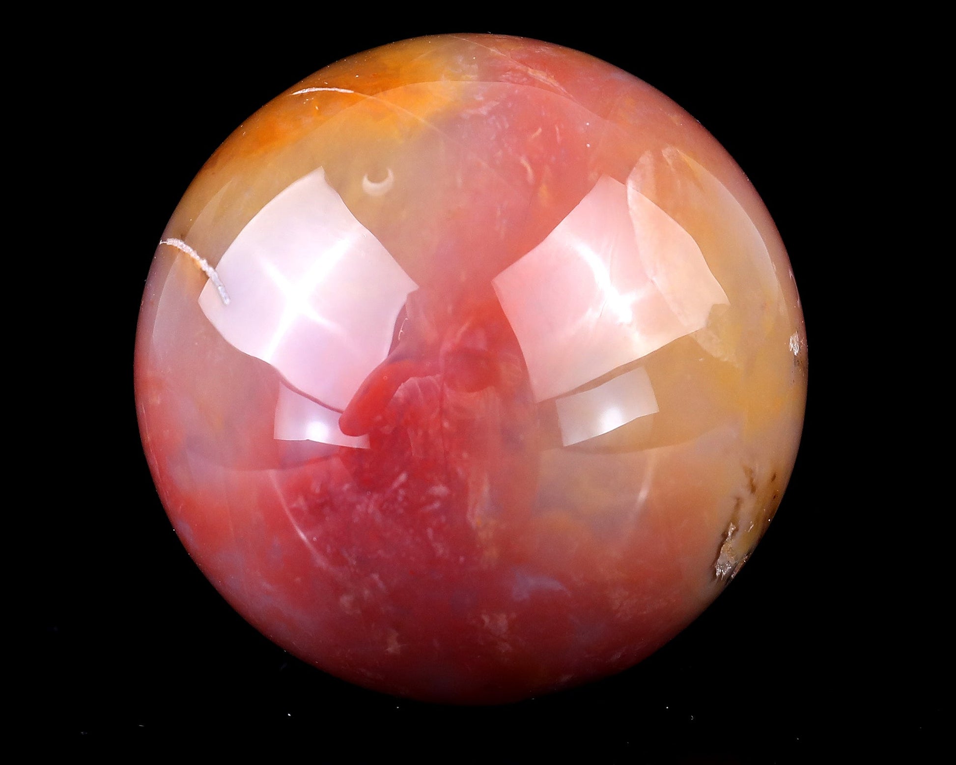 Nicedony 70mm Chalcedony Hand Carved Crystal Sphere - View 5