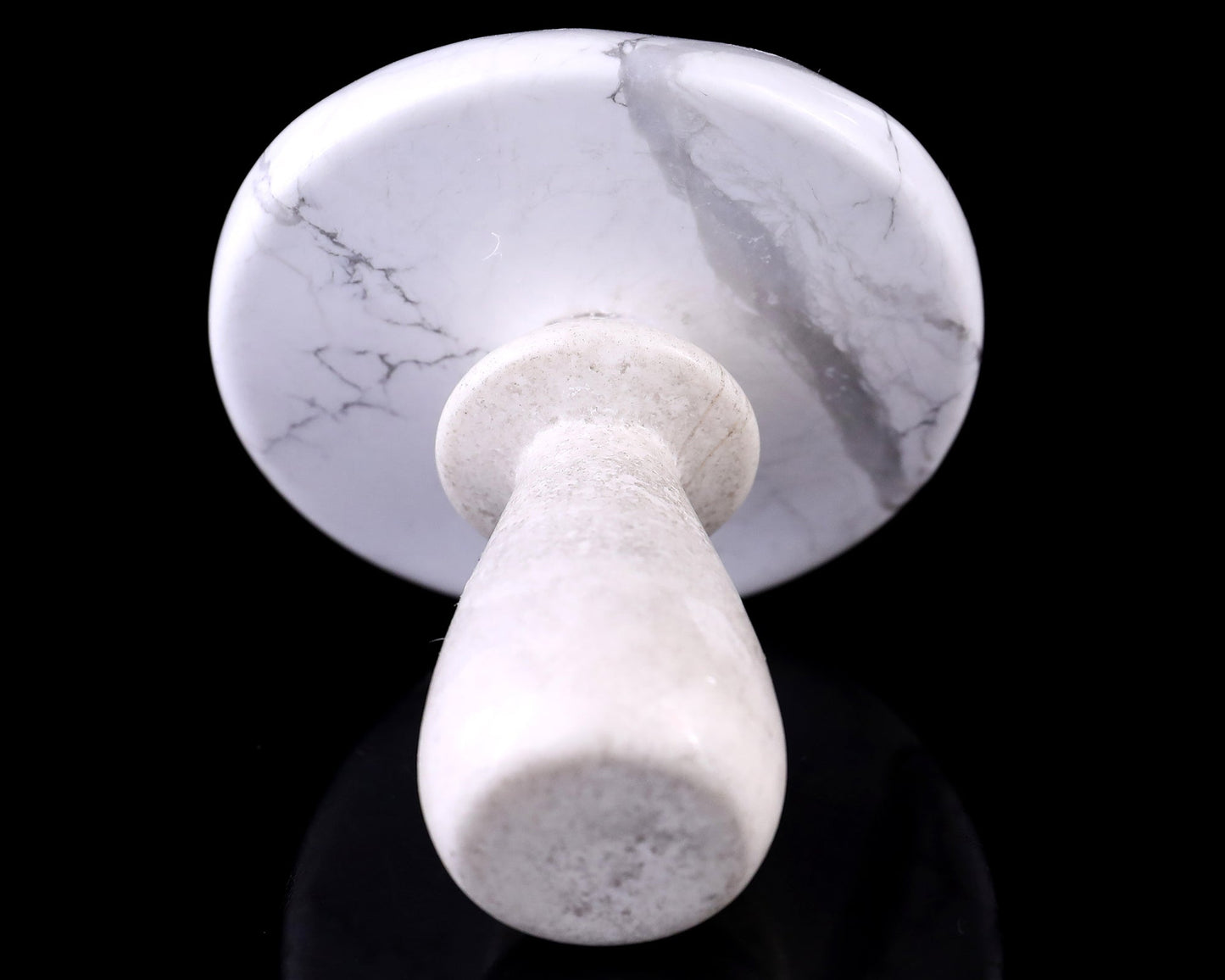 Nicedony 70mm Howlite Hand Carved Crystal Mushroom Sculpture - View 5