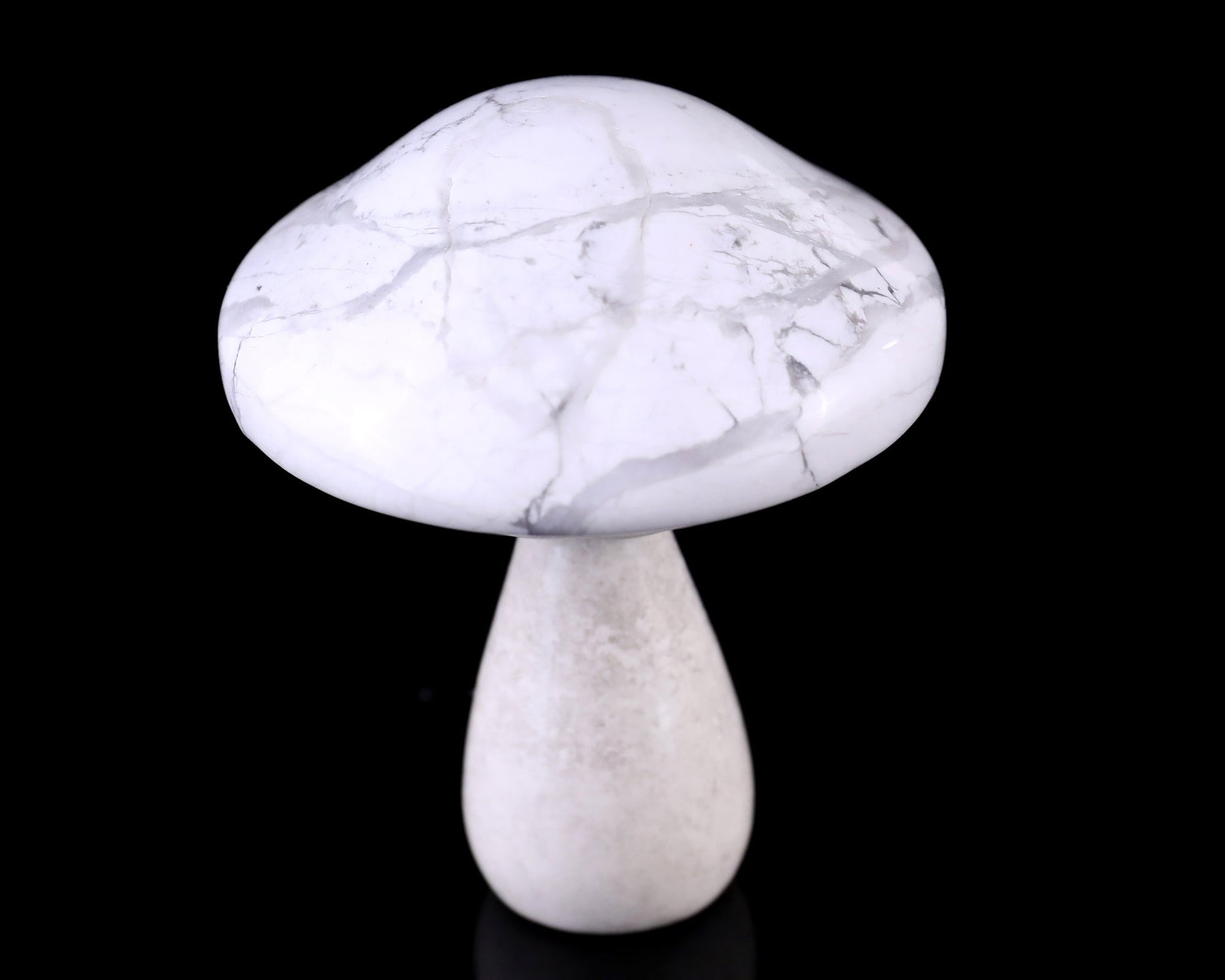 Nicedony 70mm Howlite Hand Carved Crystal Mushroom Sculpture