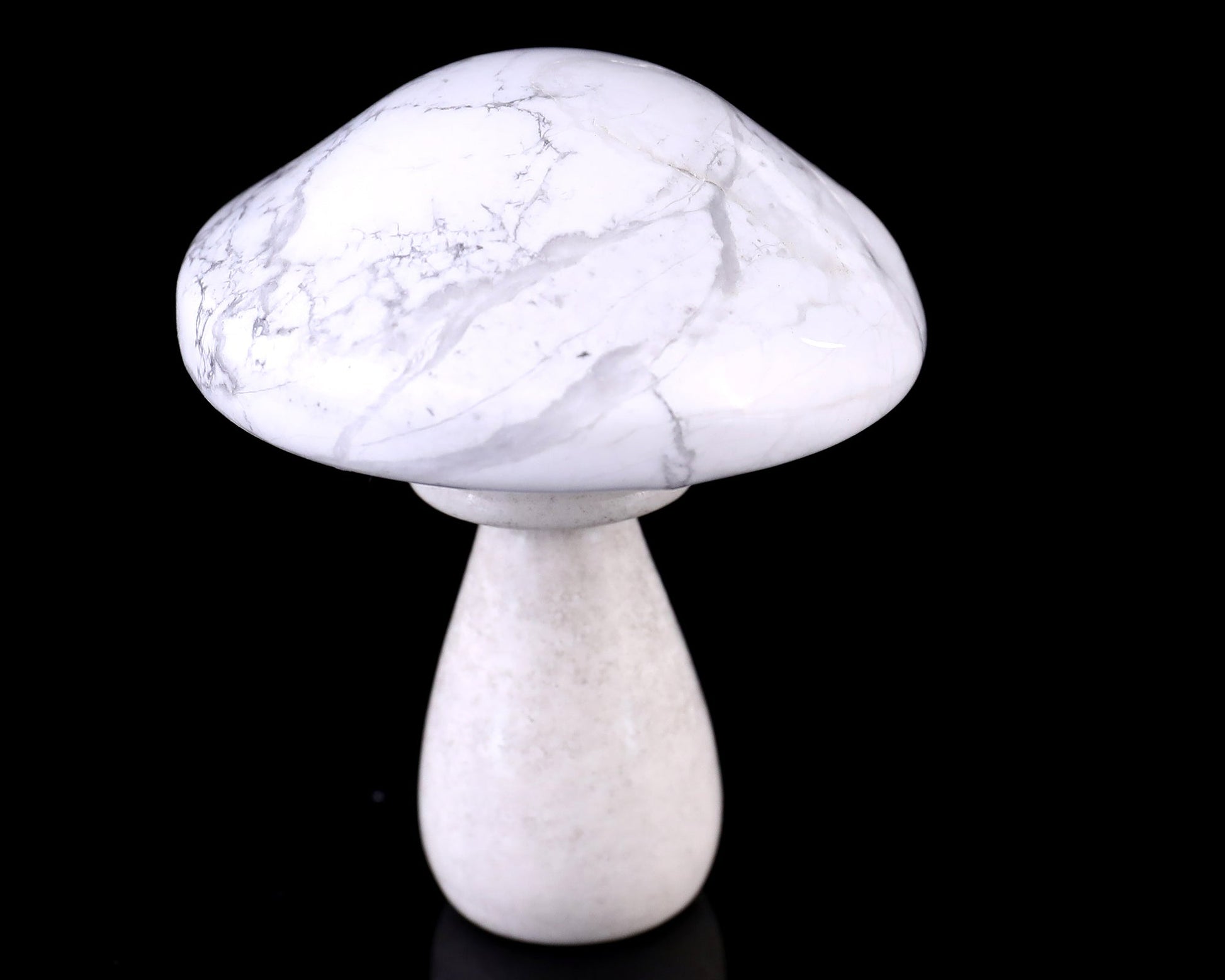 Nicedony 70mm Howlite Hand Carved Crystal Mushroom Sculpture - View 6