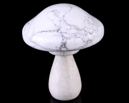 Nicedony 70mm Howlite Hand Carved Crystal Mushroom Sculpture - View 3