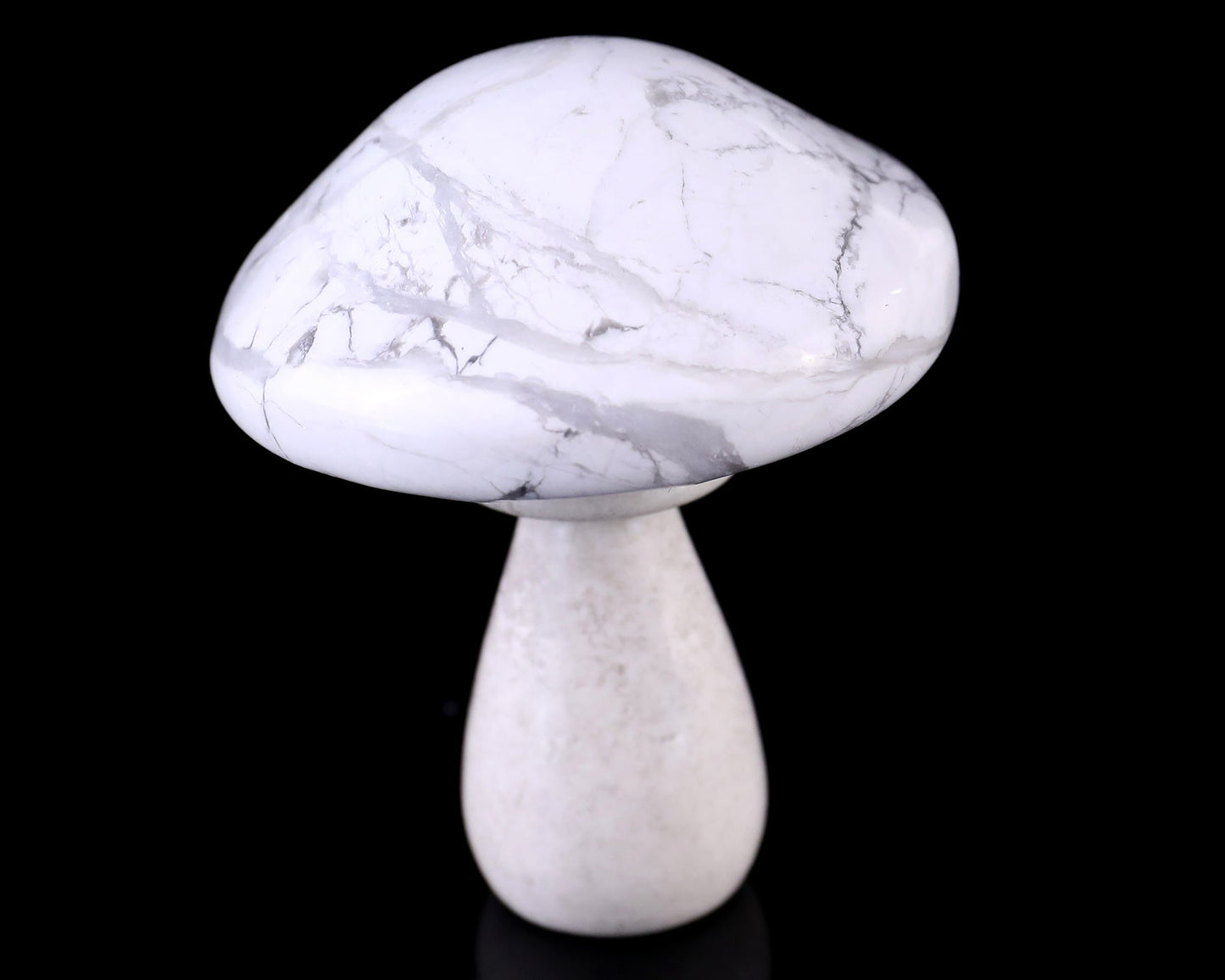 Nicedony 70mm Howlite Hand Carved Crystal Mushroom Sculpture - View 2