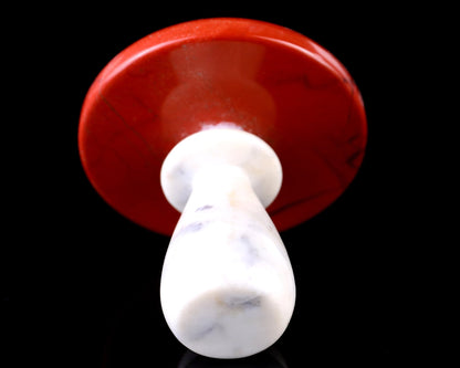 Nicedony 70mm Red Jasper Hand Carved Crystal Mushroom Sculpture - View 4