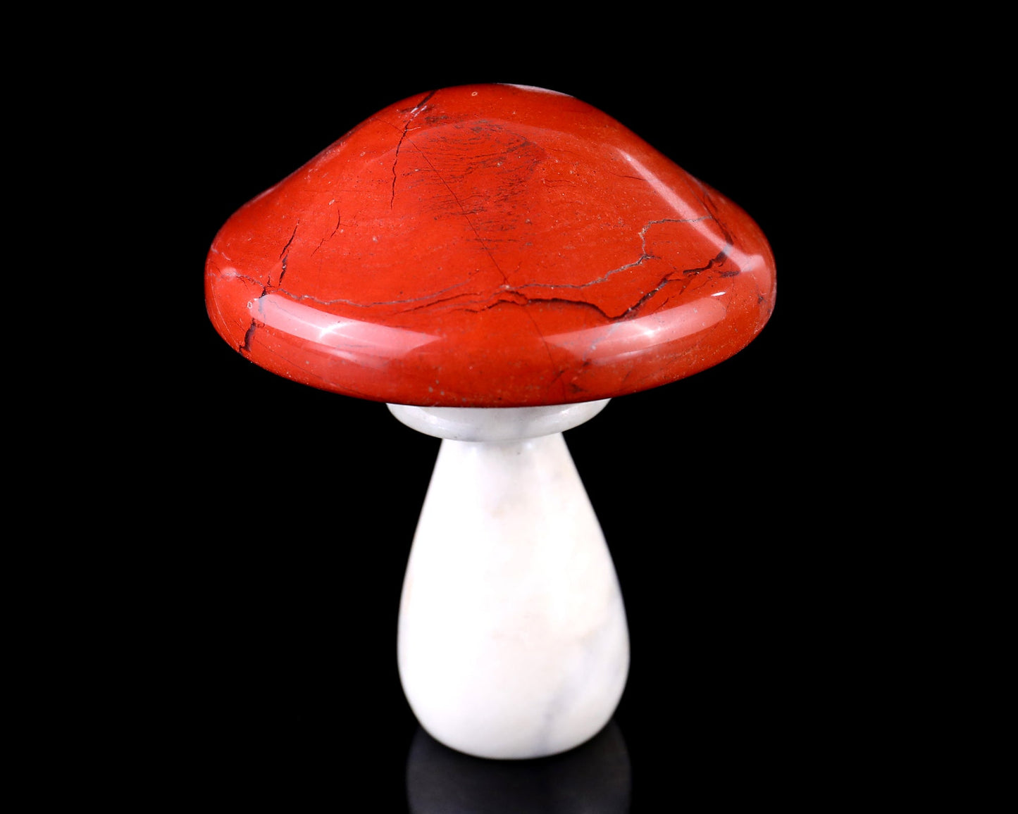 Nicedony 70mm Red Jasper Hand Carved Crystal Mushroom Sculpture - View 6