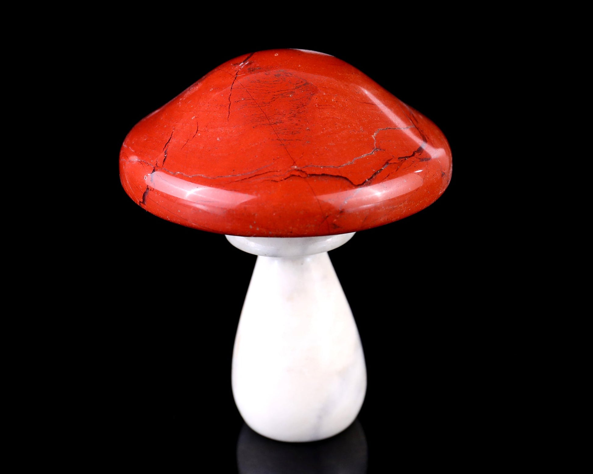 Nicedony 70mm Red Jasper Hand Carved Crystal Mushroom Sculpture - View 6