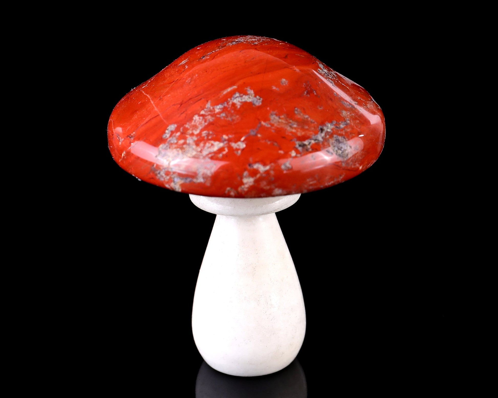 Nicedony 70mm Red Jasper Hand Carved Crystal Mushroom Sculpture - View 8
