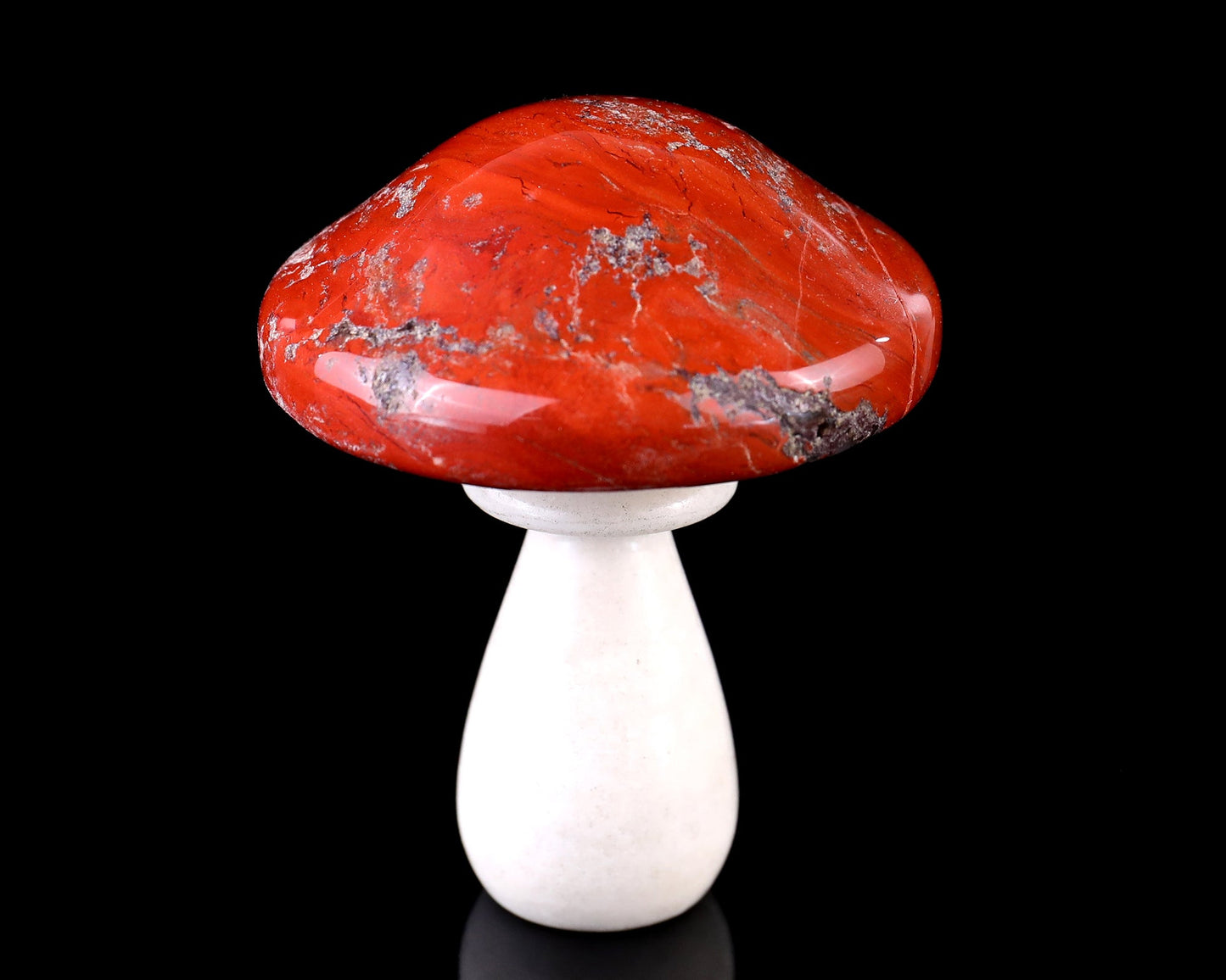 Nicedony 70mm Red Jasper Hand Carved Crystal Mushroom Sculpture - View 7