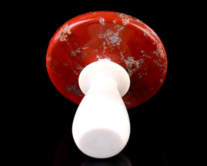 Nicedony 70mm Red Jasper Hand Carved Crystal Mushroom Sculpture - View 10