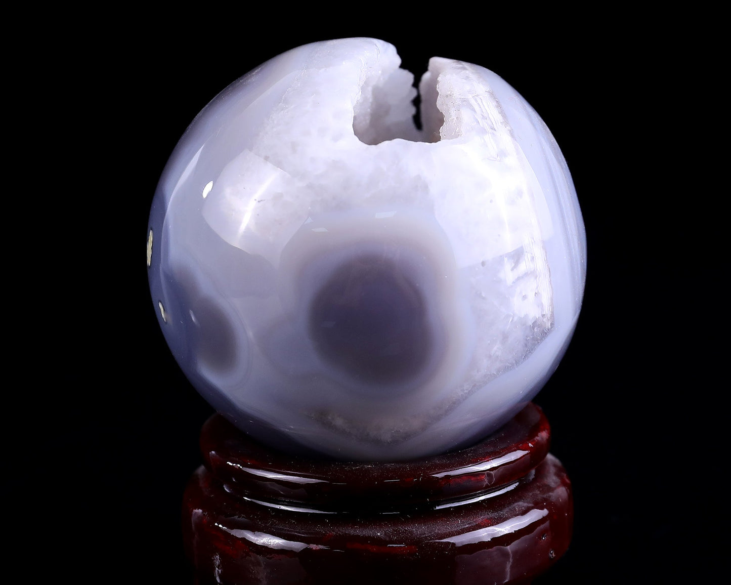 Nicedony 75mm Geode Agate Hand Carved Crystal Sphere - View 4