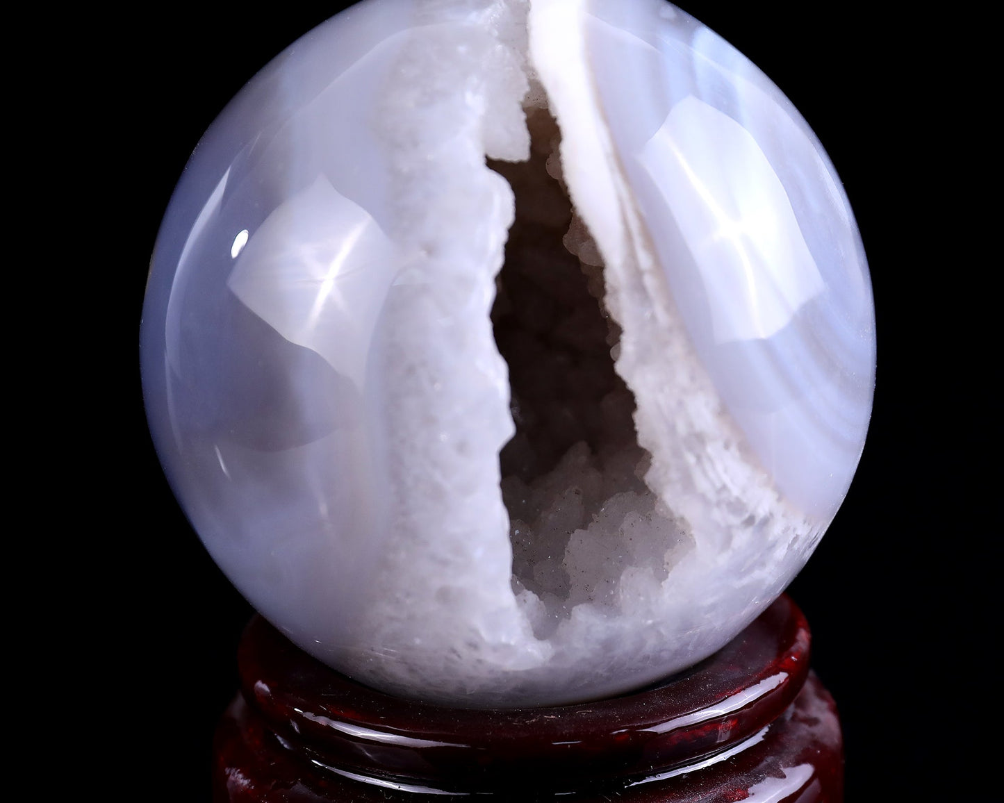 Nicedony 75mm Geode Agate Hand Carved Crystal Sphere - View 6
