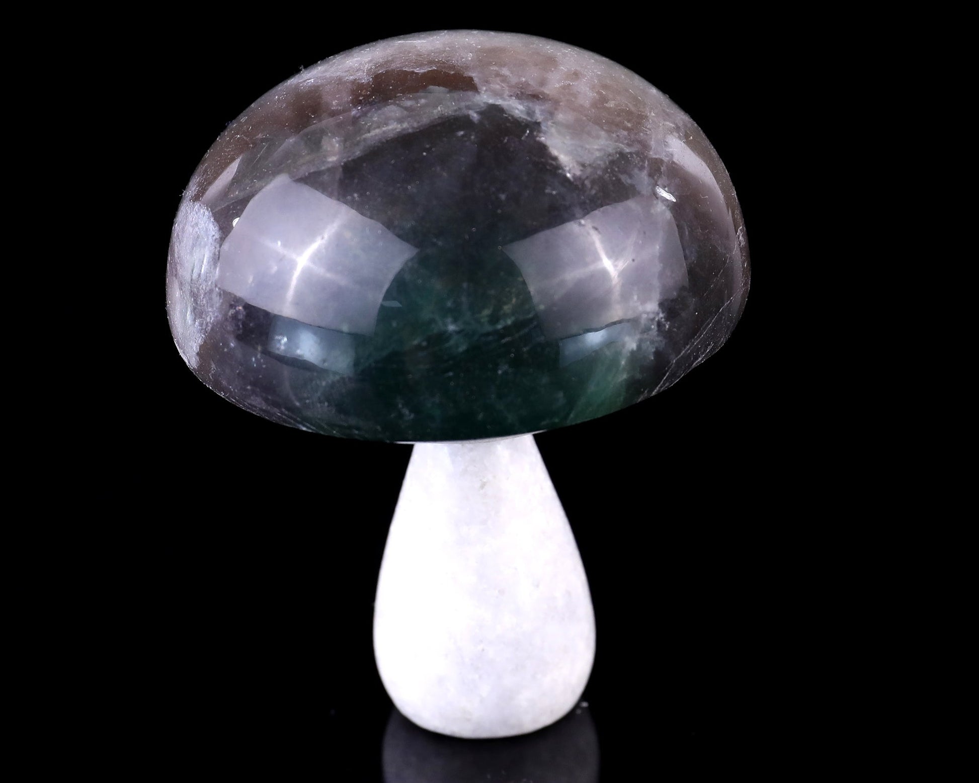 Nicedony 77mm Fluorite Hand Carved Crystal Mushroom Sculpture - View 6